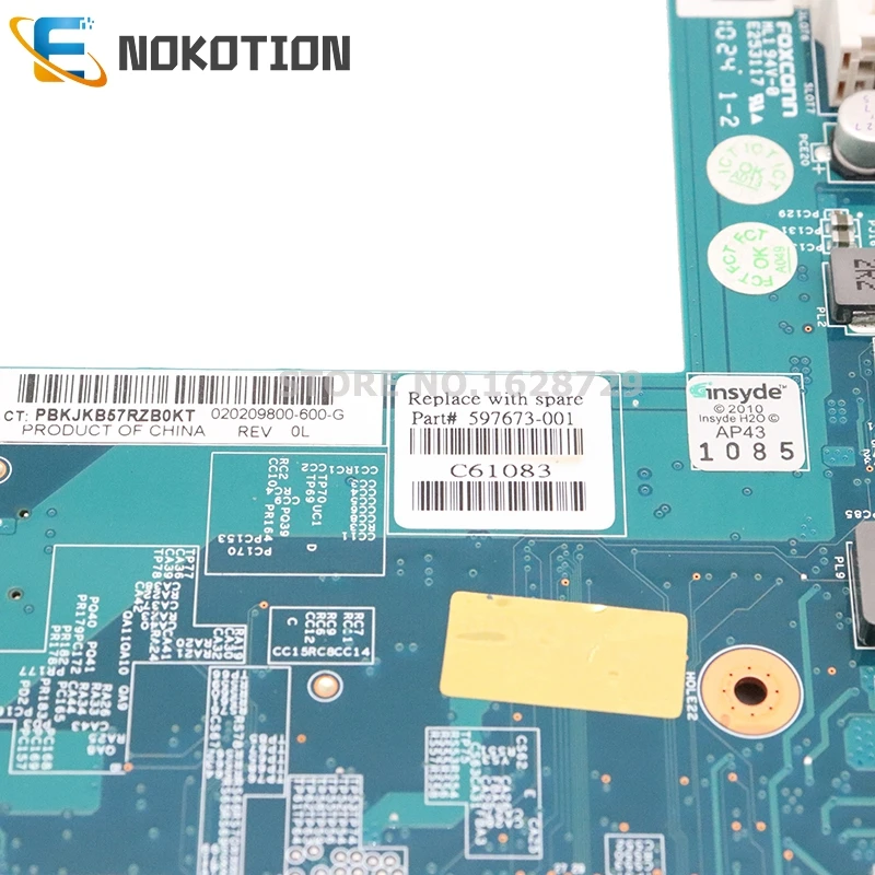 NOKOTION 597673-001 610160-001 610161-001 аккумулятор большой емкости для hp павильон G62 CQ62 ноутбук гнездо для материнской платы S1 HD5430M GPU DDR3 процессор