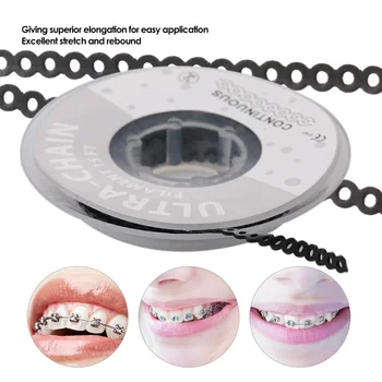 

Dental Rubber Spool High Strength Dental Orthodontics Materials Elastic Ultra Power Chains Transparent Continuous Size