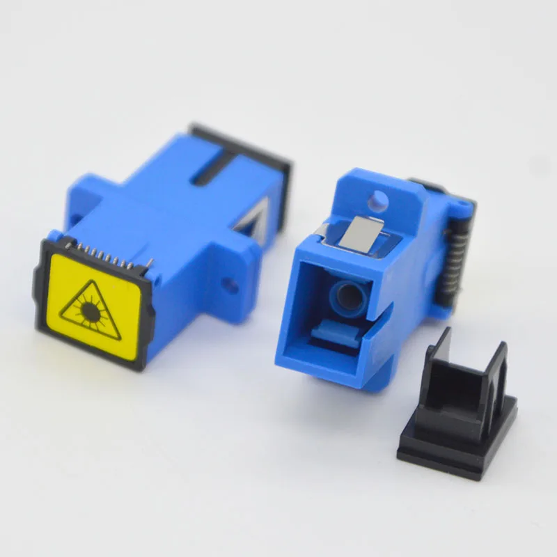 Hot Sell100pcs NEW Optic Fiber Connector Adapter SC UPC Fiber Flange Coupler Adapter With Ear,Dust Cover Free Shipping to Brazil