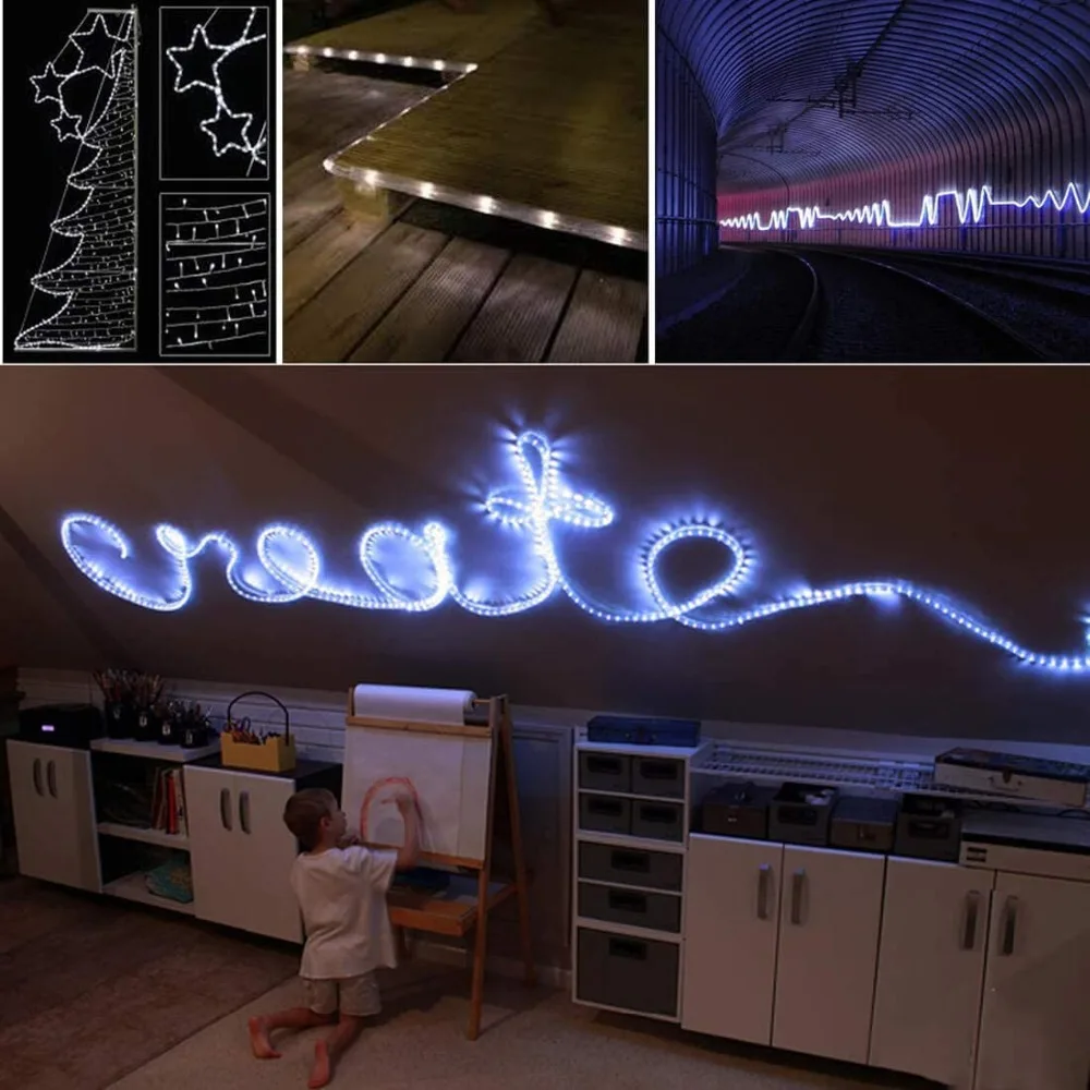 outdoor rope lights cool white