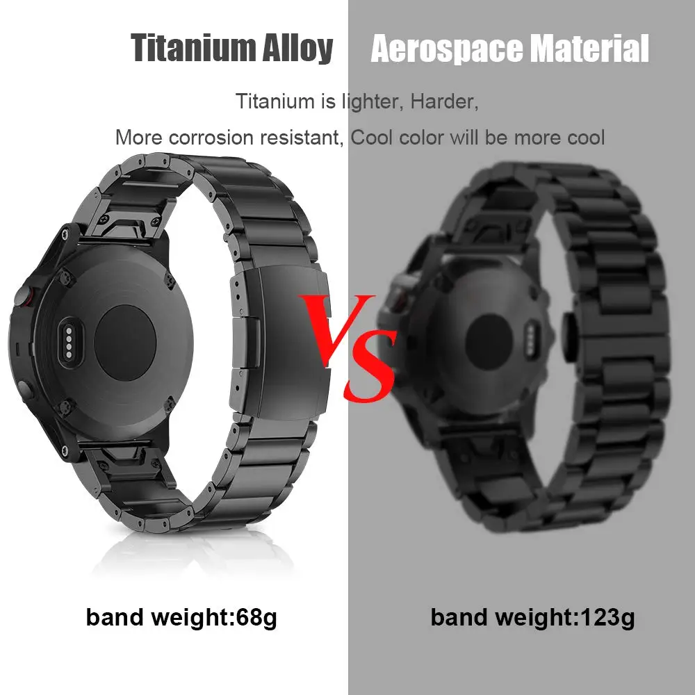 Günstige 22mm Wdith Uhr Strap für Garmin Fenix 5 5 Plus Fenix 6 6 Pro Forerunner 935 Band Titan Legierung qiuk Fit für Garmin armband