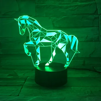 

3D Lamp The Unicorn Color Changing with Remote Battery Powered for Halloween Decoration Atmosphere Lampara Led Night Light Lamp