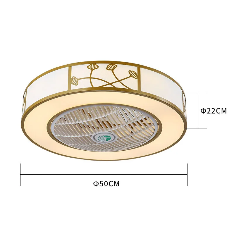 Светодиодный светильник-Невидимый потолочный вентилятор, потолочный светильник в стиле ретро, потолочный вентилятор для ресторана, гостиной, потолочный светильник - Цвет лезвия: remote control