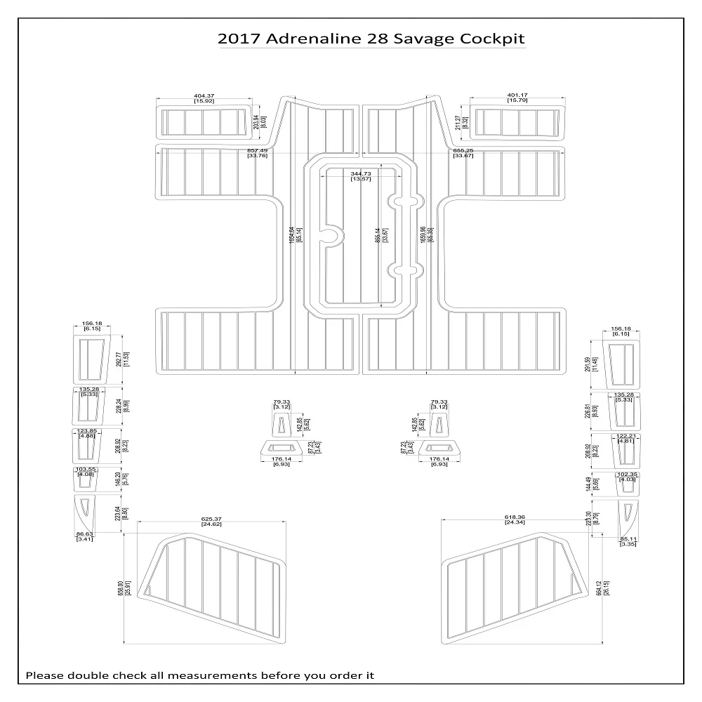 

2017 Adrenaline 28 Savage Cockpit Boat EVA Faux Foam Teak Deck Floor Pad