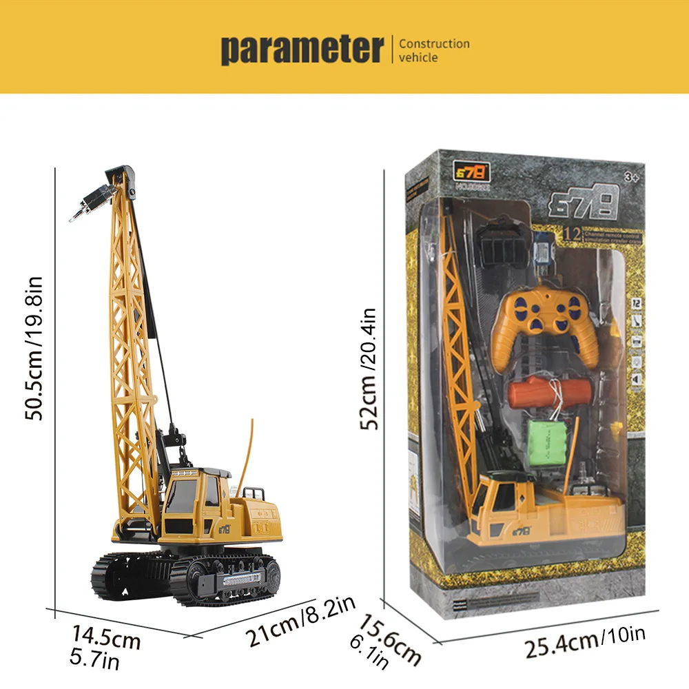 Rc сплав кран 12CH кран с дистанционным управлением на батарейках инженерный грузовик с огнями и звуком Авто демонстрационные Игрушки для мальчиков