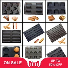 BAYCHEER Breathable Fiberglass Cake Mould Baguette Hanburger Eclair Round Bun Cookie Non-stick Baking Tray Kitchen Supplies