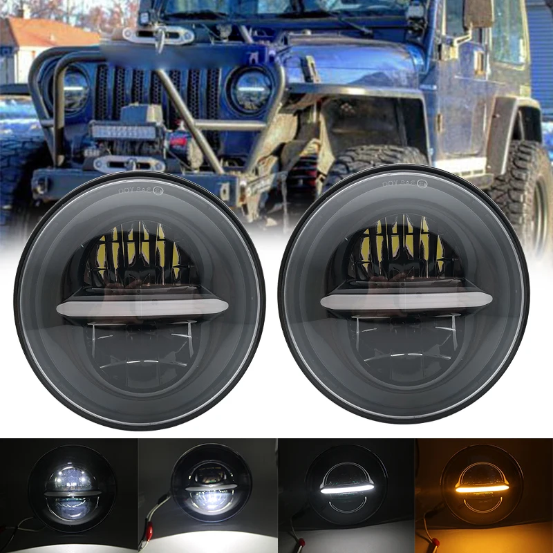 

Led Headlight 7 Inch Hi-Lo 50W 5000lms 3000lm for Moto Bike Jeep Wrangler 1997-2016 Lada Niva Offroad 4x4