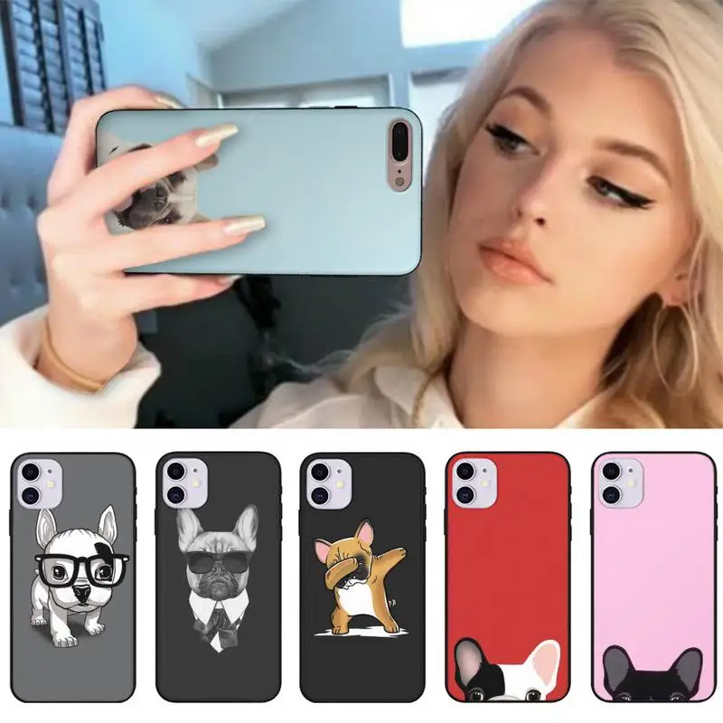 Pug French Bulldog Phone Case For Huawei P Mate P10 P20 P30 P40 10 20 Smart Z Pro Lite 2019 Black Soft Cover | Мобильные телефоны и