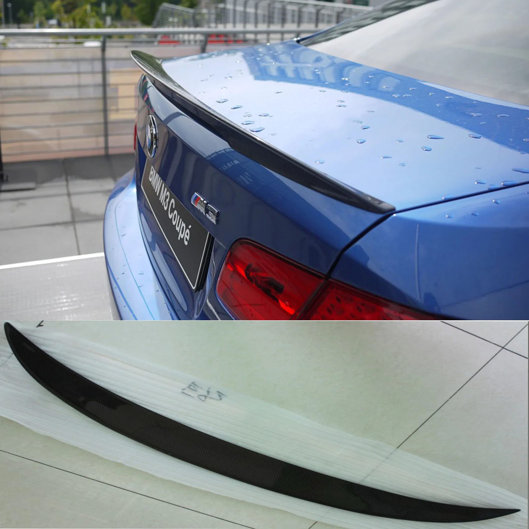 E92 P Стиль углеродного волокна задний багажник загрузки спойлер крыло для BMW 3