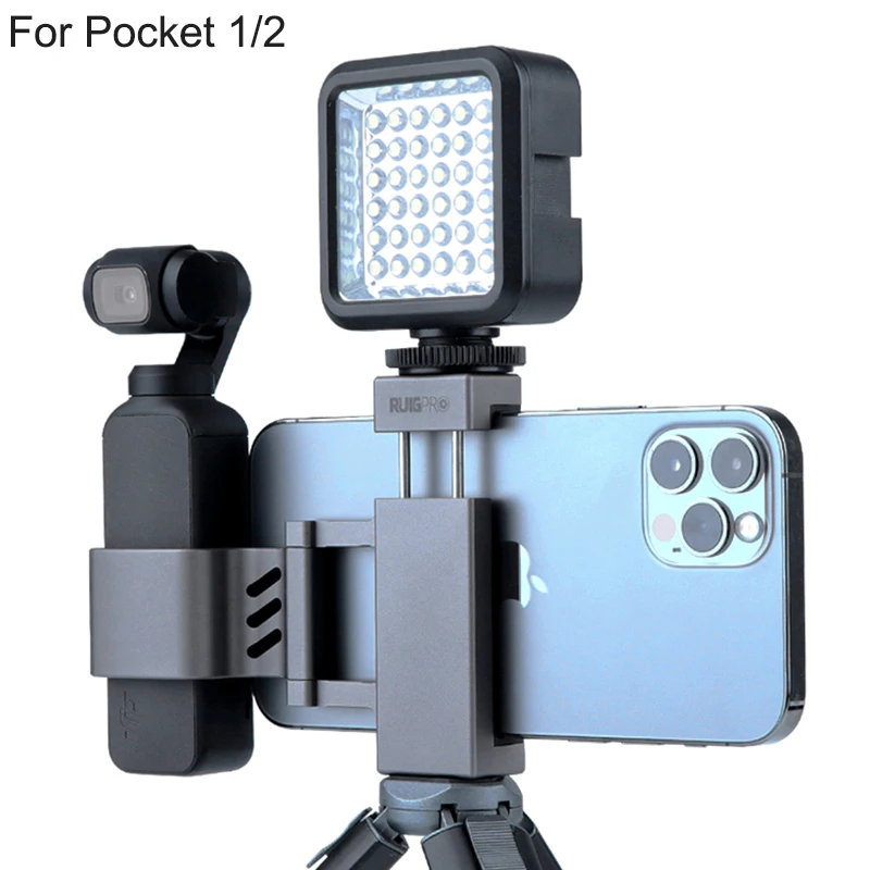 Supporto Più Staffa Di Montaggio Scrivania Tirpod Selfie Extension Pole Led Light Per Accessori Per Smartphone Dji Osmo Pocket 1/2