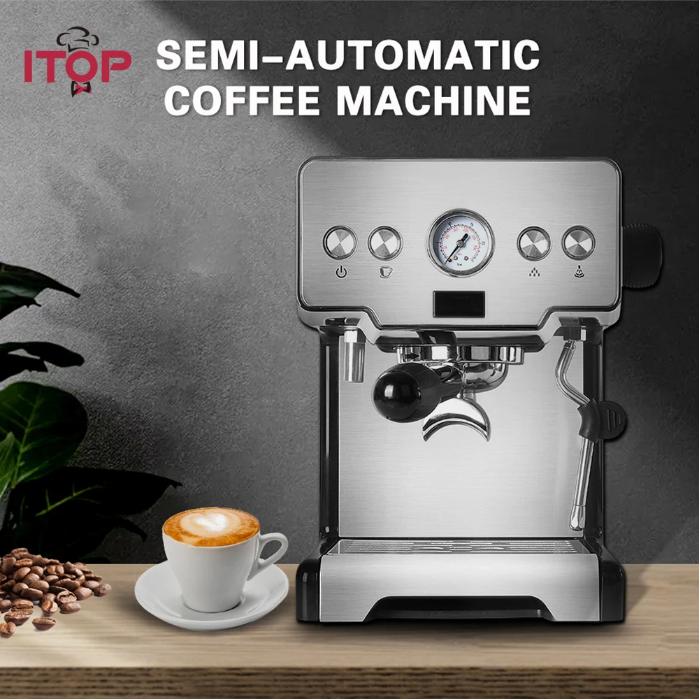 Itop 15 Bar Italian Type Espresso Coffee Machine With Milk Frother Semi