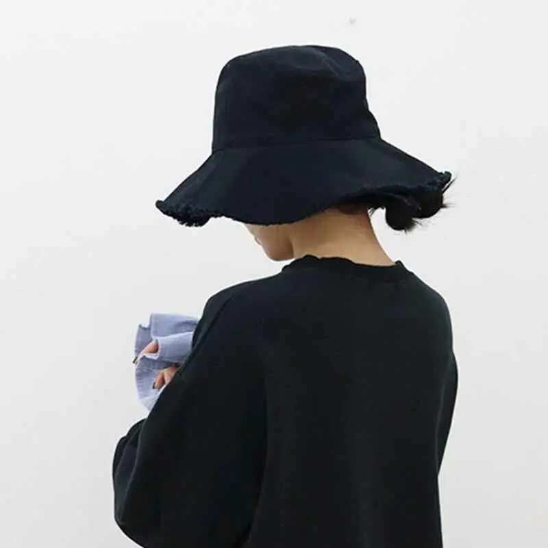 

Fur Trim Bucket Hat Children Topee Light Body Versatile Bucket Hat Foldable Washing Cloth Cap Fashion Man Korean-style Wholesale