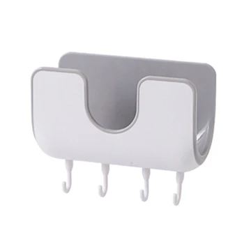 

Organizer Universal Curved Detachable Practical Household With 4 Hooks Rack Space Saving Pan Lid Holder Wall Mounted Punch Free