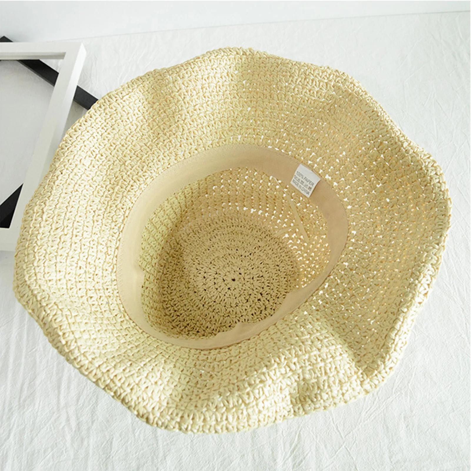 Simple Summer Beach Hat Women Straw Hats Wide Brim Summer Caps Female Casual Travel UV Hat Outdoor Ladies Wide Brim Sun Hats