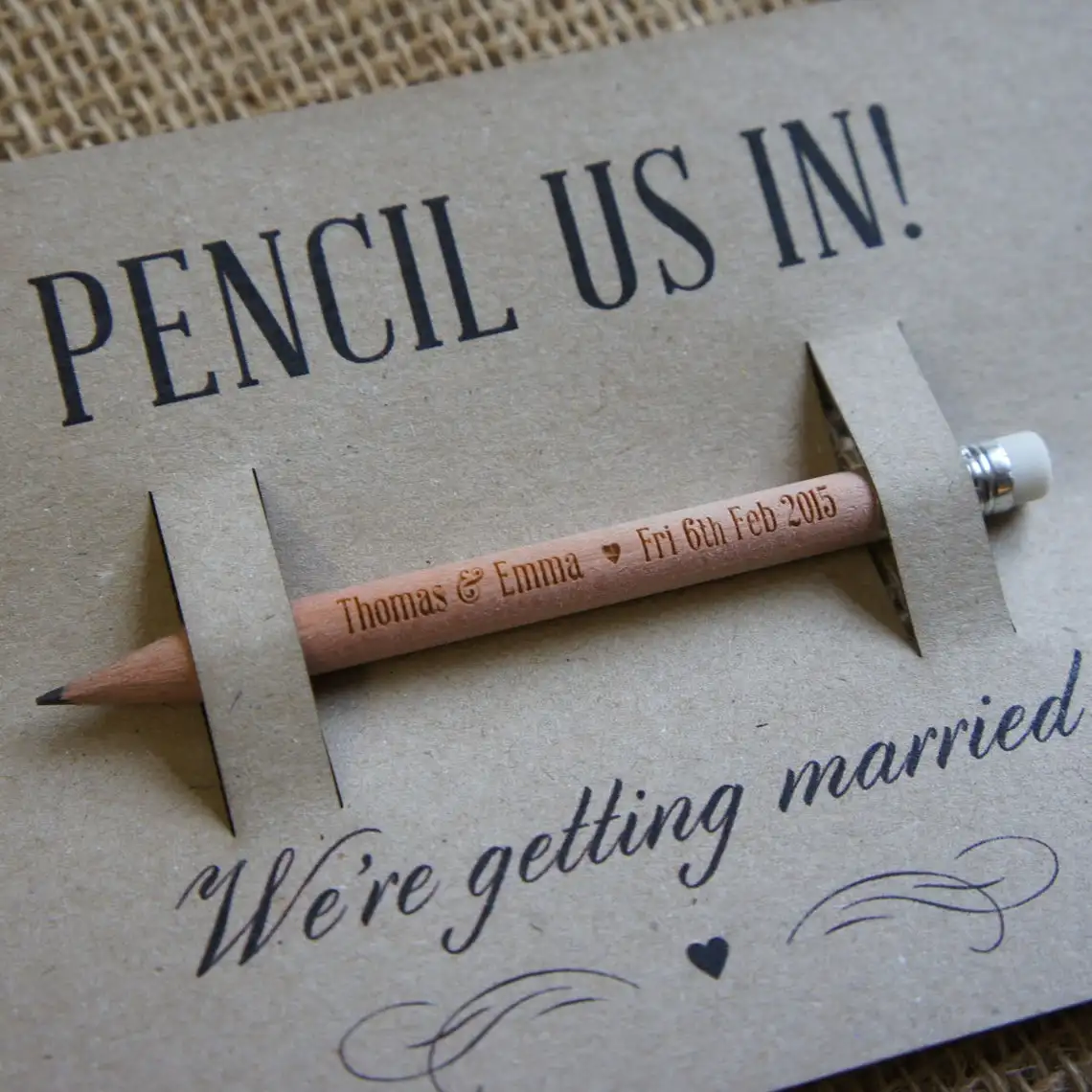 Personalized pencils, pack of 10 engraved by laser,unique custom guests gift, wedding, birthday present