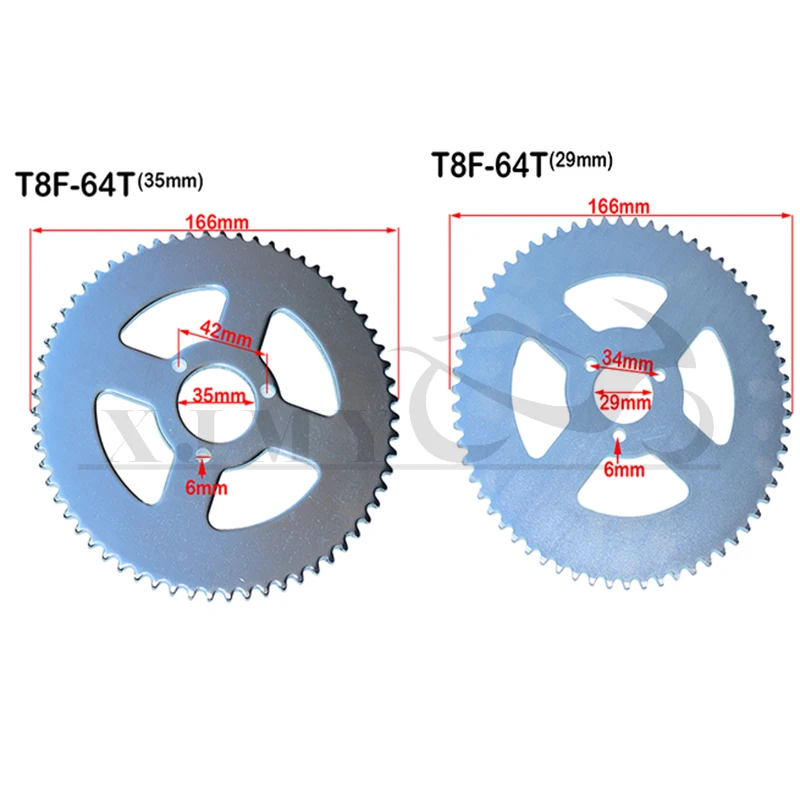 38 44 54 58 64 74 Tooth 38T 44T 54T 64T 74T T8F 35MM Rear Sprocket Mini Moto ATV Quad Dirt Pit Pocket Bike Cross 47cc 49cc Parts