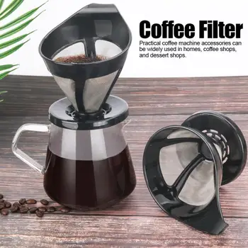 

Coffee Filter Mesh Dripper Reusable Stainless Steel Fine Coffee Filter Strainer Coffee Machine Accessories with Filter Paper