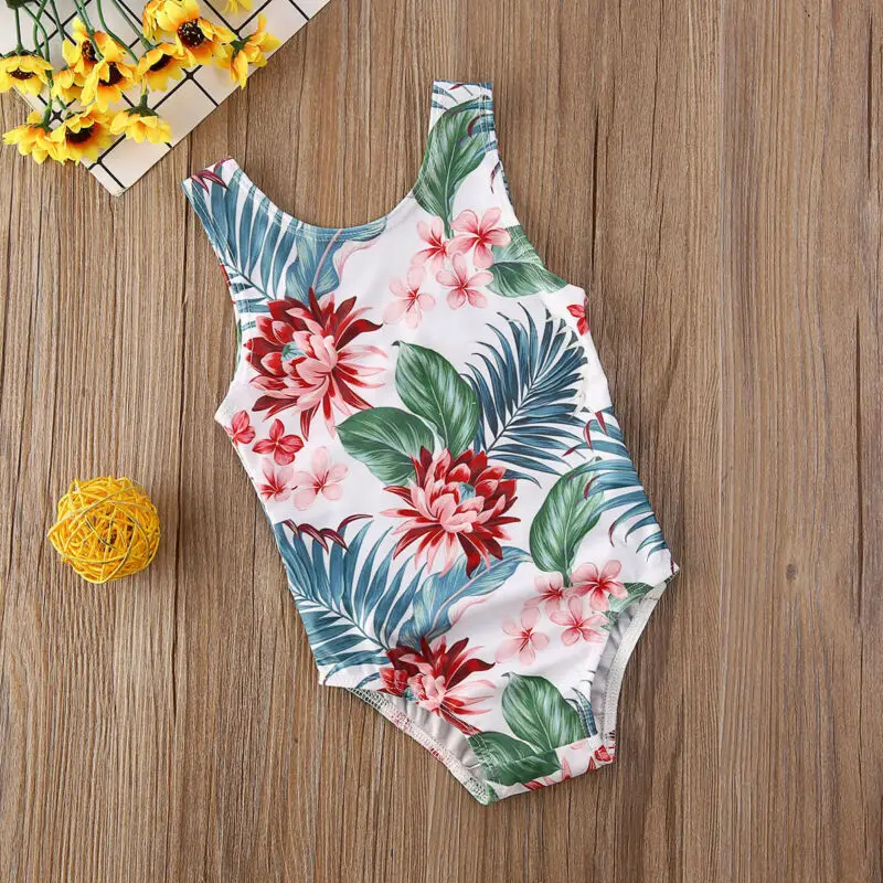 Цельные костюмы для новорожденных одежда маленьких девочек пляжная летний