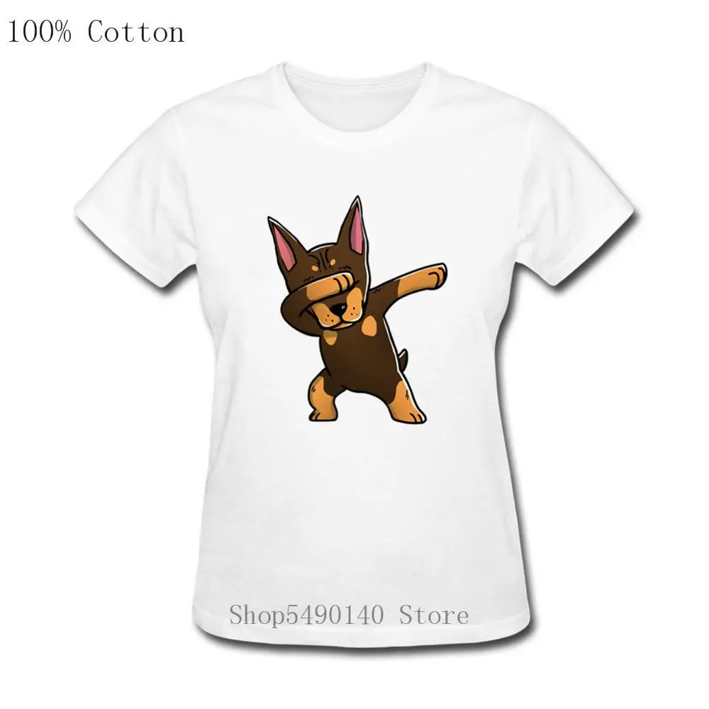 Dab коричневая футболка Doberman Женская забавная Pinscher Dabbing Dog с животными подарок для