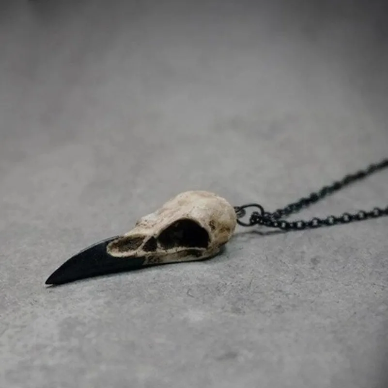 Punk Three-dimensional Crow Skull Pendant Necklace Holiday Jewelry Men's | Украшения и аксессуары