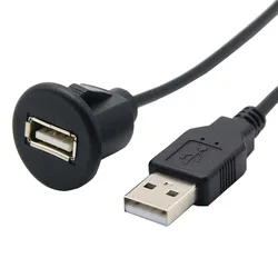 Câble de chargement USB 2.0 mâle vers femelle, 1m, pour tableau de bord de voiture, panneau d'extension, transfert de Date 