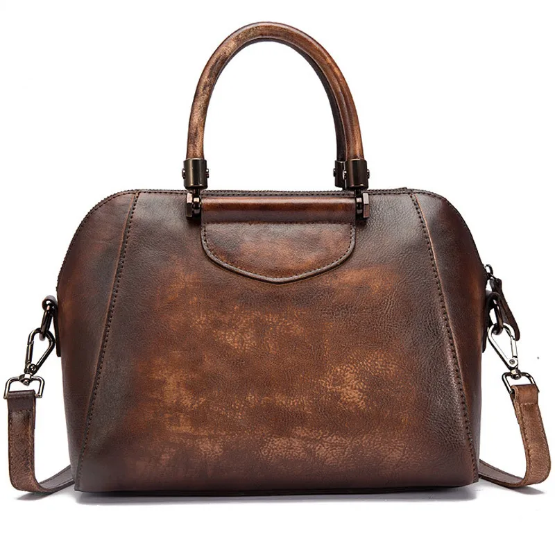 

Women's Bag Trend Genuine Leather Luxury Handbag Vintage Single Shoulder Messenger Bags Portable Personality Pillow Bag Totes