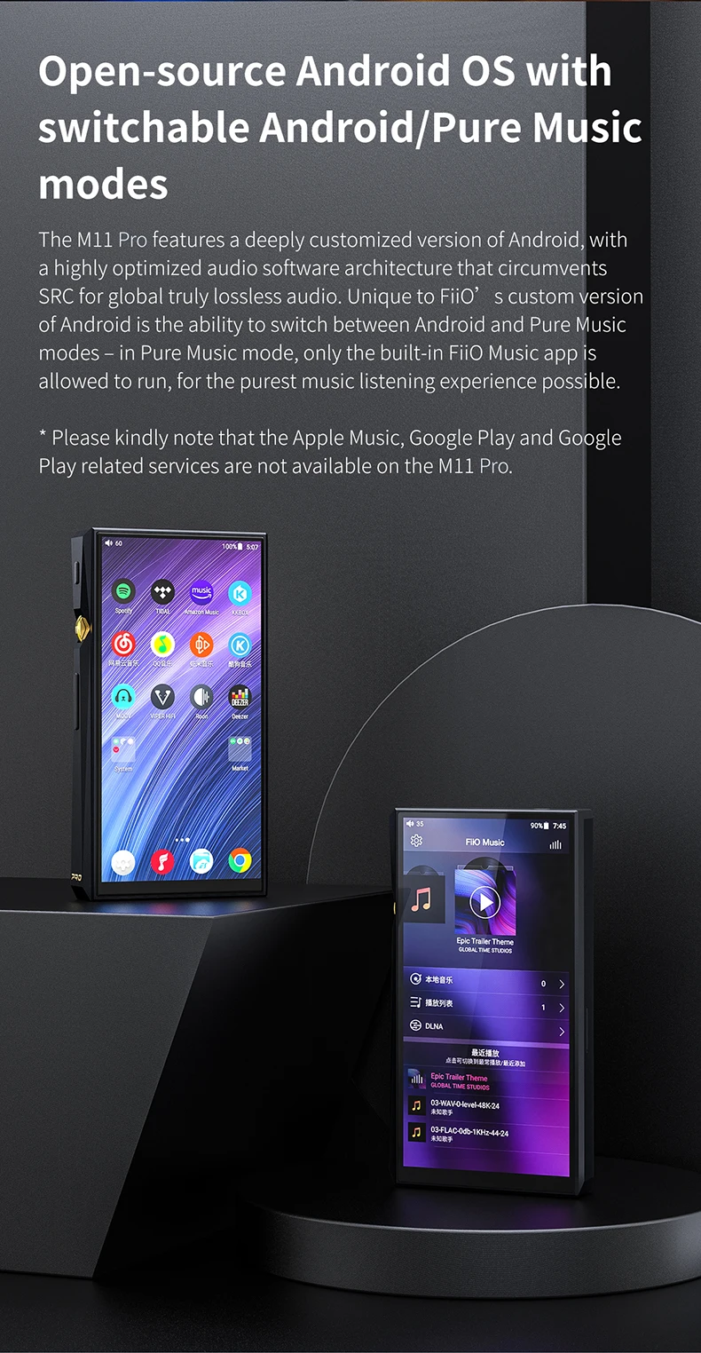 FIIO M11 PRO Samsung Exynos 7872 Android 7.0 Bluetooth Protable Music Player MP3 AK4497EQ High-performance Audiophile DAC DSD256