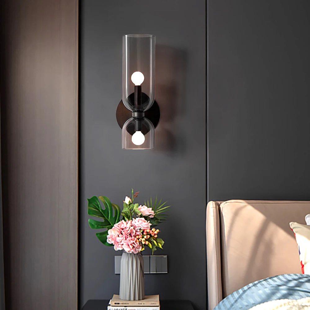 Новинка, настенный светильник в скандинавском стиле, настенный светильник для спальни, современный дизайн, светильник для гостиной, светильники, стеклянные настенные бра
