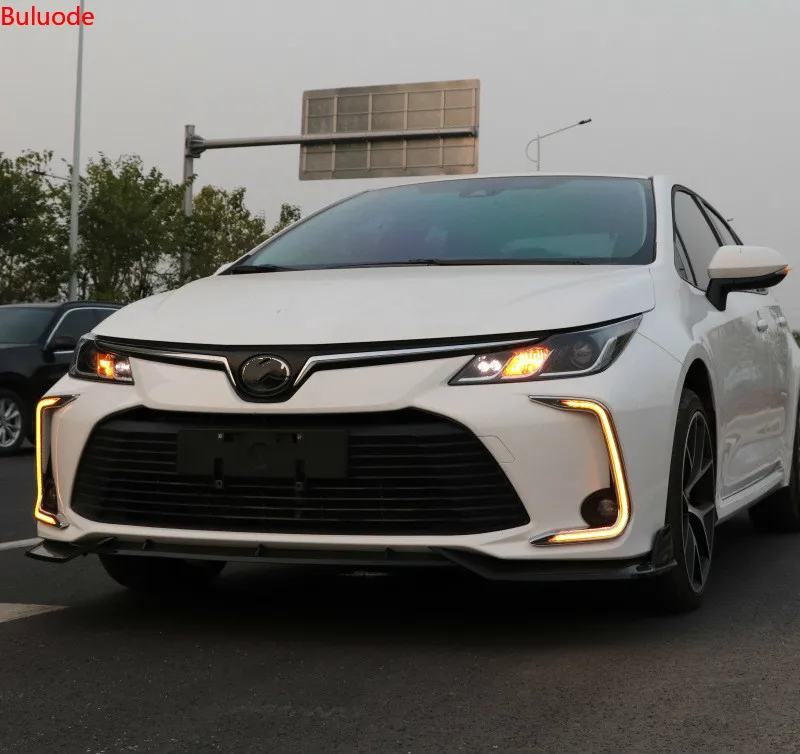 

Для Toyota Corolla 2019 2020 светодиодный DRL дневные ходовые огни с желтым указателем поворота передний бампер для автомобильного стайлинга