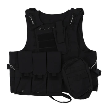 

Hot HG- Vest Nylon Jacket Black MOLLE Combat Airsoft Paintball