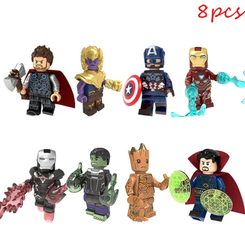 

8pcs/set DISNEY Avengers Building Blocks Super Hero Doctor Strange Iron Man Thor Action Figures Dolls Children Christmas Gift