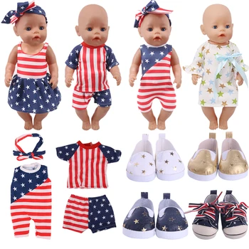 

Doll Clothes Five-Pointed Star Pattern Series For 18 Inch American&43Cm Baby New Born Doll Our Generation , Baby Birthday Gift