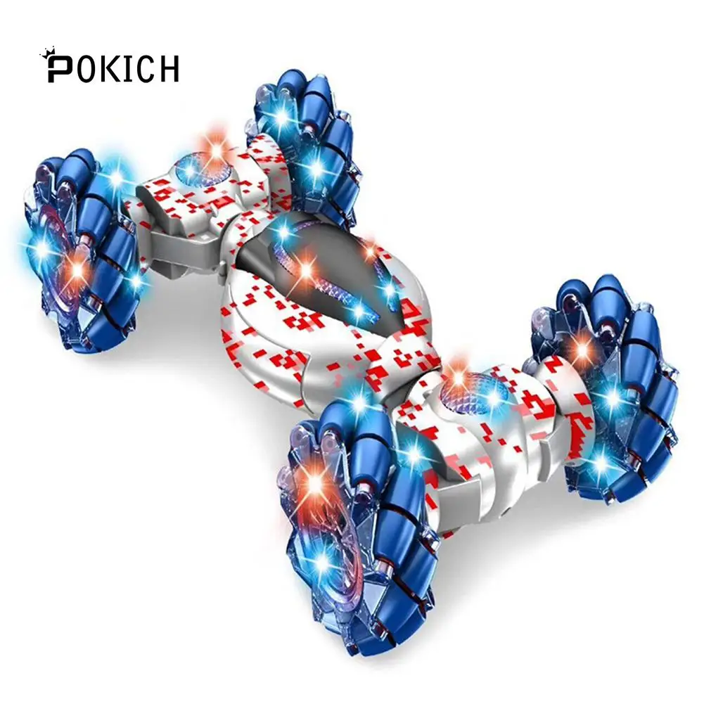 Pokich Remote Control Stunt Car Gesture Sensor Control RC Car Off-Road Vehicle Double Side Driving Stunt Car for Kids