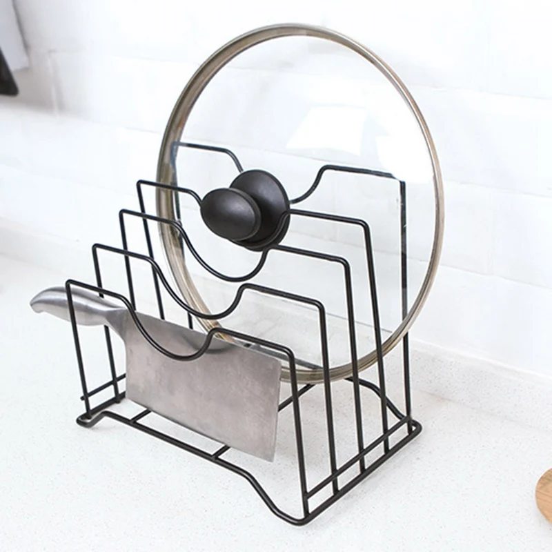 Металлическая многофункциональная полка для чаши, крышка для горшка, разделочная доска, доска для ножей, кухонные стеллажи для хранения, органайзер, кухонная утварь