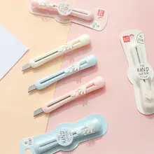 

Creative Girl Heart Art Knife Macarons Carrying Students Unpacking Parcel Express Paper Cutting Stationery mini utility knife