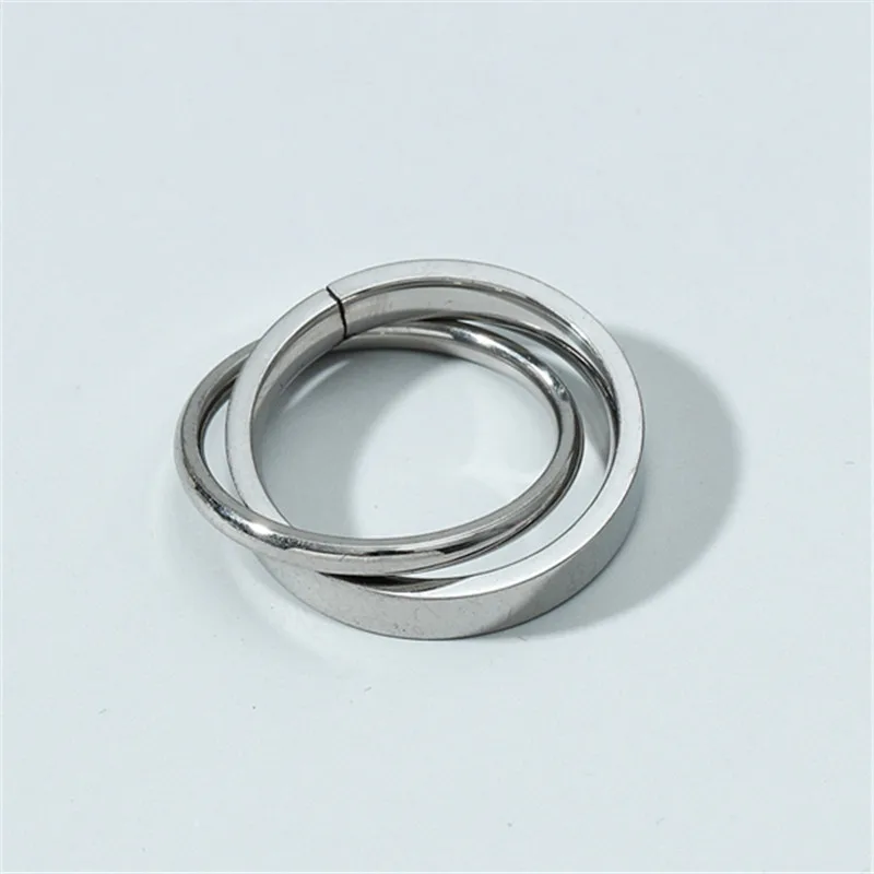 Fashion 4MM Double Loop Ring For Men