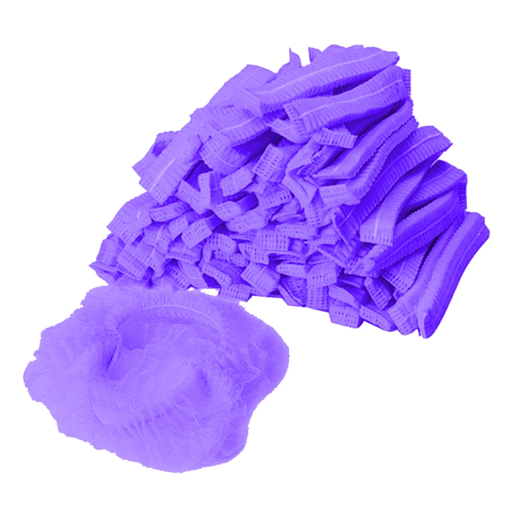 100 Pcs Disposable Hair Net Cap Non Woven Elastic Anti Dust Hats Head Cover  For Eyebrow Tattooing Catering Hat Factory Workwear
