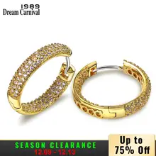 DreamCarnival1989 Высокое качество модные серьги обруча для женщин родий Золото Цвет кубический цирконий Прямая поставка SE04633