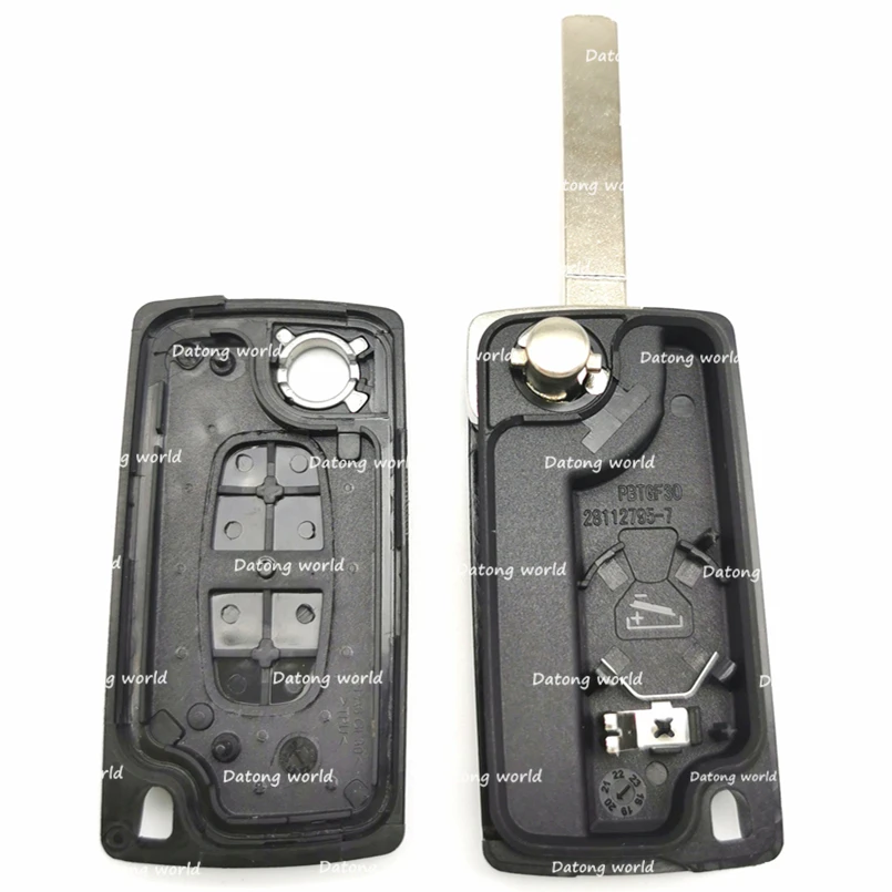 Datong World Автомобильный Дистанционный ключ для peugeot 307 CE 0536 433 МГц ASK 46 7961 чип Авто Смарт Флип ключ с HU83 лезвием