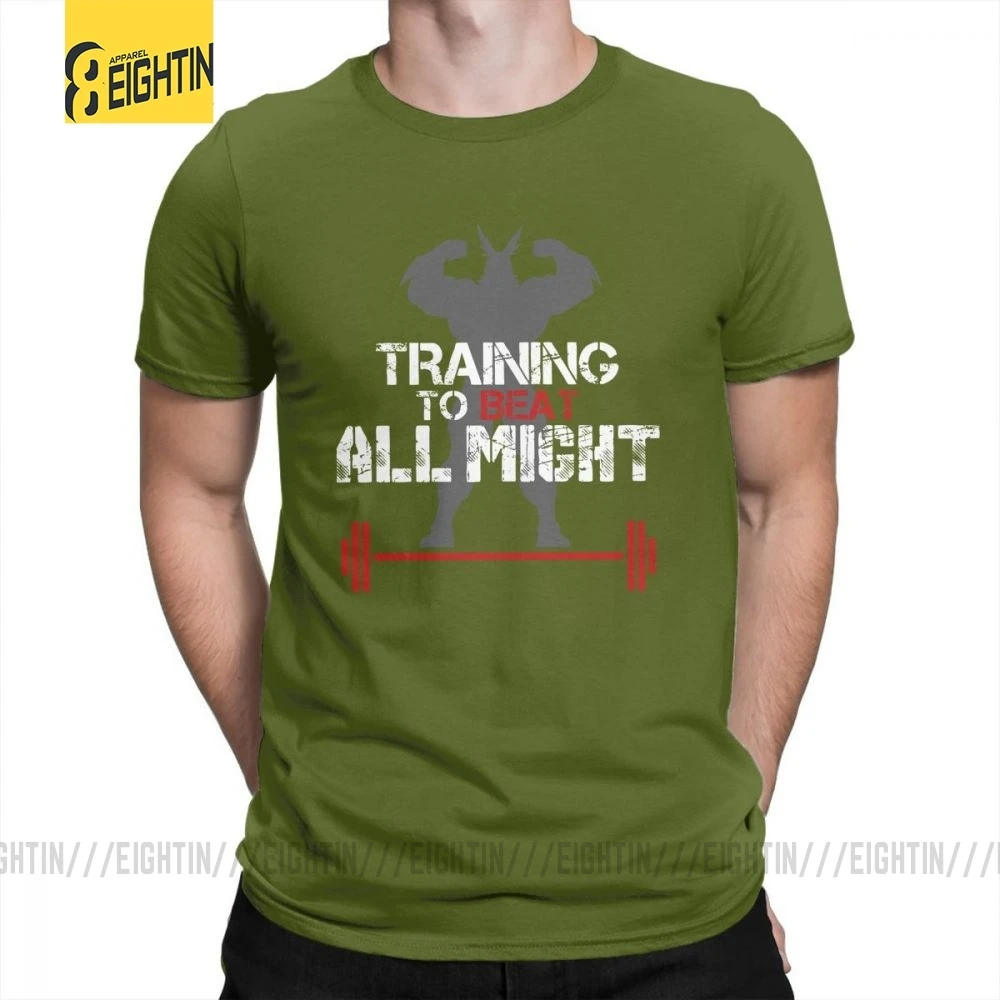 My Hero Academy тренировочный To Beat All Might мужские футболки плюс классические футболки из очищенного хлопка классические футболки с коротким рукавом Новинка - Цвет: Армейский зеленый