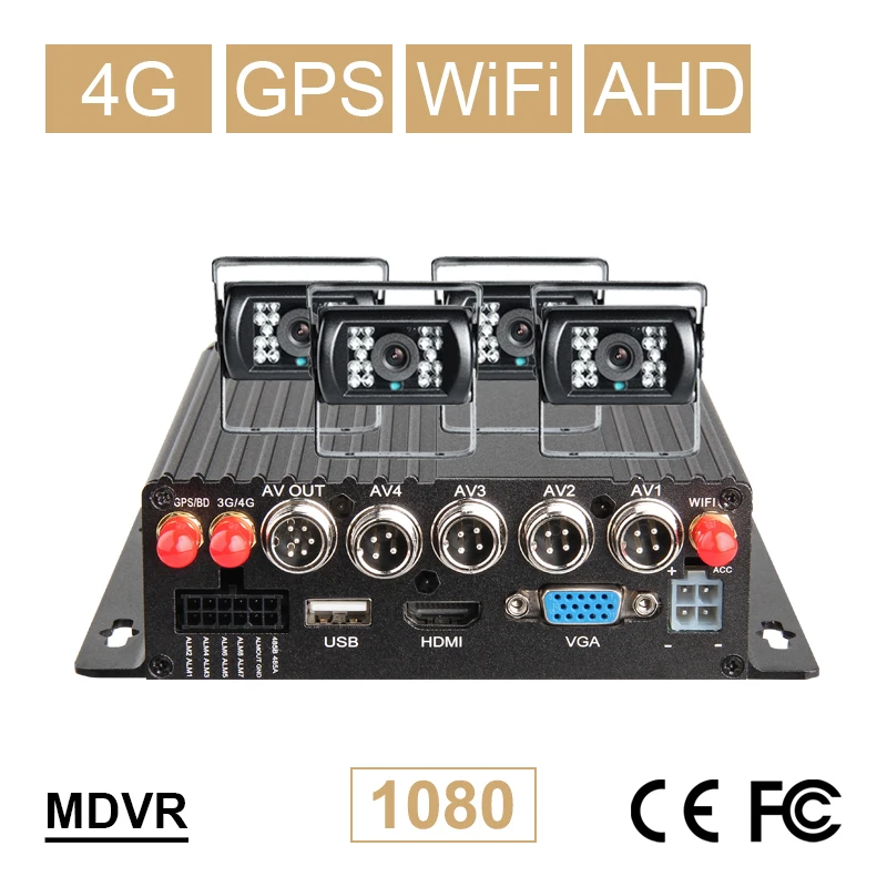 Камера Наружного видеонаблюдения 4 шт. 4G GPS Wi Fi канала AHD 1080P SD|Система наблюдения| |