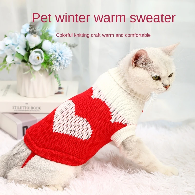 Ropa para mascotas, suéteres tejidos para gatos y perros, ropa invierno para el calor, Otoño e Invierno|Ropa para gatos| - AliExpress