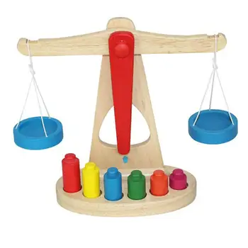 

Yiwa Wooden Balance Scale Group Children's Mathematics Teaching Aids Kindergarten Early Education Weighing Toy