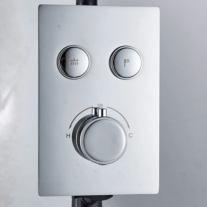 quyanre wanfan thermostatic mixer tap 2 buttons switches thermostatic mixer bathroom faucet accessory2