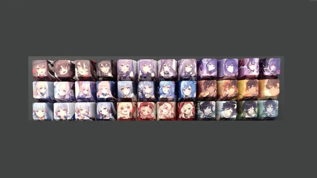 

Genshin Impact Keycaps 4-Keys/set Mechanical Keyboard OEM Profile PBT Keycap Ganyu Hutao Klee Keqing Morax Ayaka Venti Anime