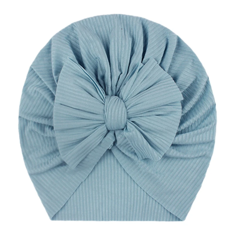 Kids Hats Lovely Bowknot Baby Girl Hat Big Bows Newborn Baby Turban Hats Infant Toddler Solid Color Beanie Cap Bonnet Hot Baby Accessories