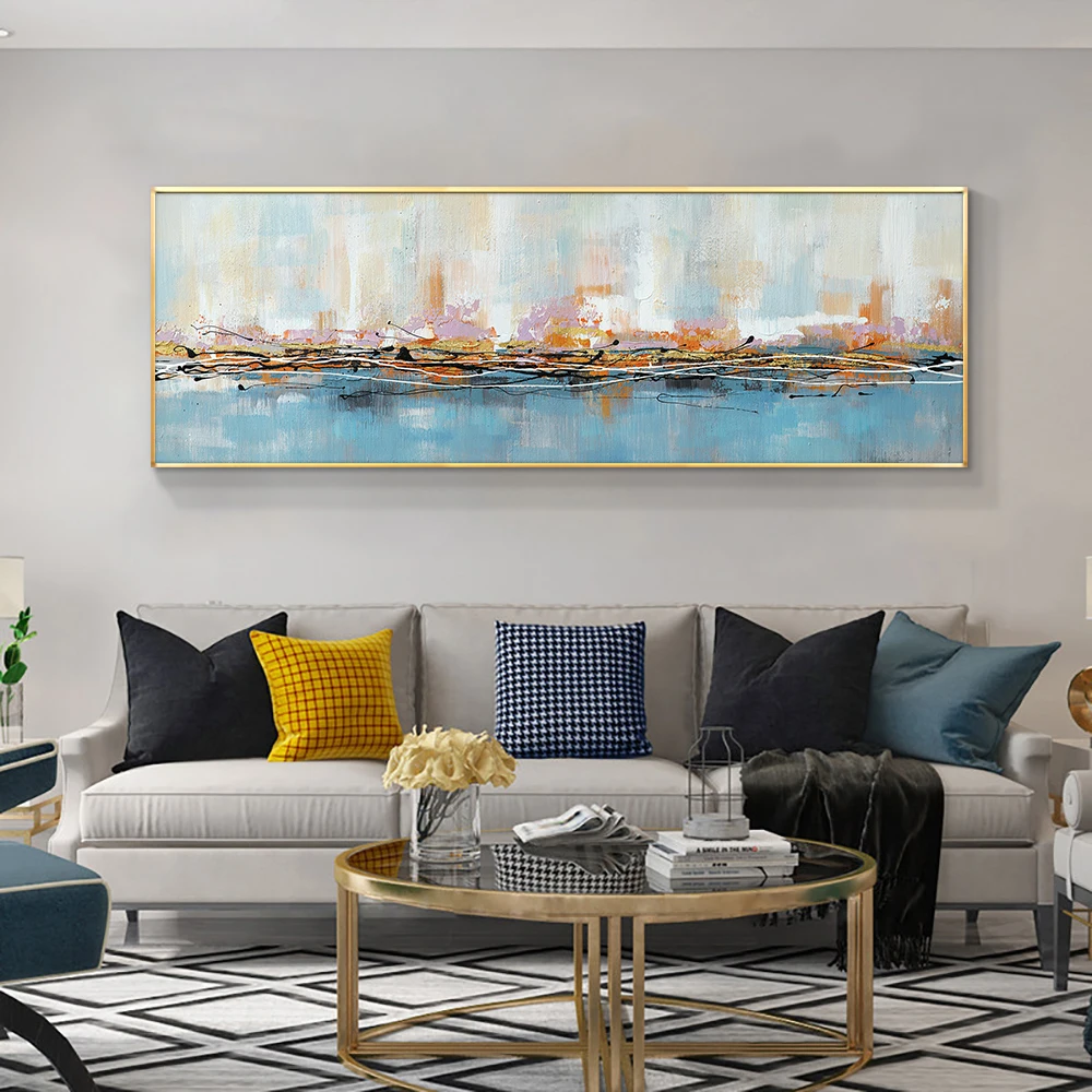 

Modern Abstract Hand Painted Oil Painting On Canvas Handmade Colorful Wall Art Painting Poster For Living Room Home Decoration