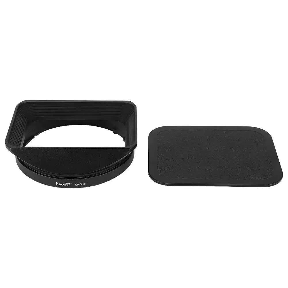 Haoge LHX18 Square Metal Lens Hood Shade with Cap for Fujifilm