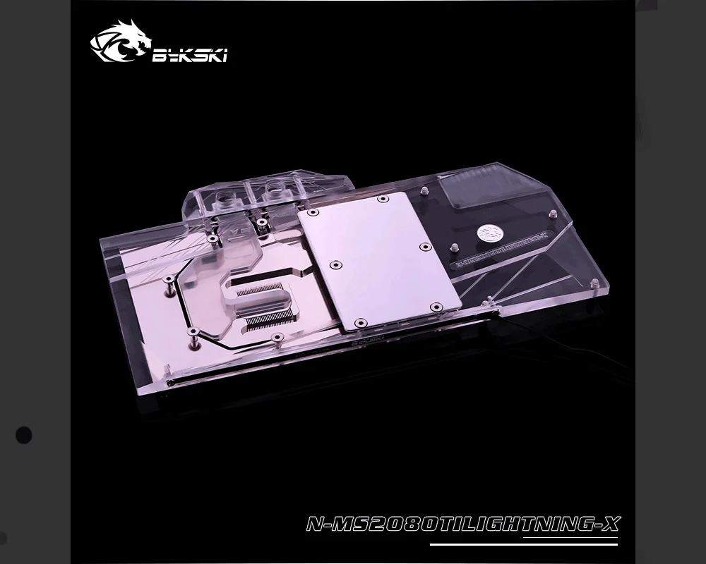 Bykski N-MS2080TILIGHTNING-X, полное покрытие видеокарты блок водяного охлаждения, для MSI RTX2080Ti освещение