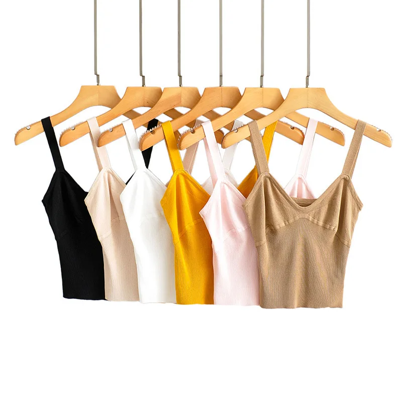 

Viscose Camisole Multi-color Women's Slim Fit Europe And America INS Blogger Sexy V-neck Camisole Versatile Outer Wear Underwear
